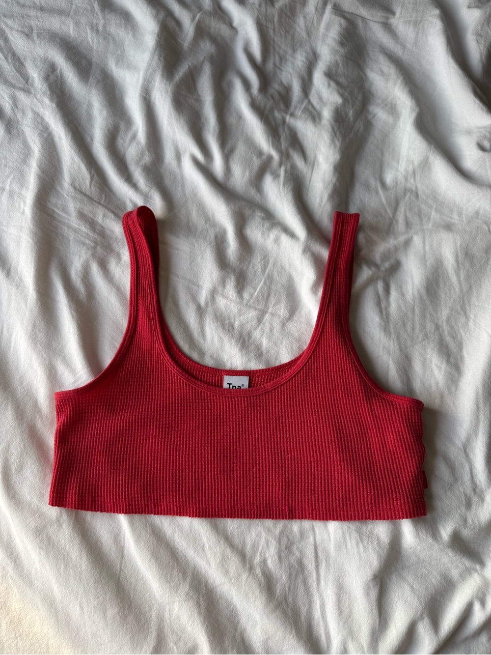 TNA Waffle Scoop Neck Bra Top